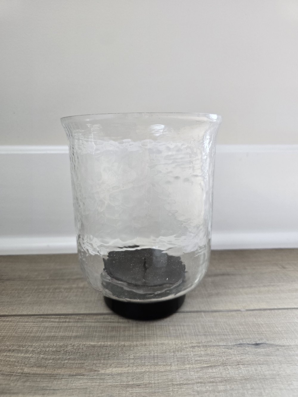 Clear Textured Glass Candle Holder